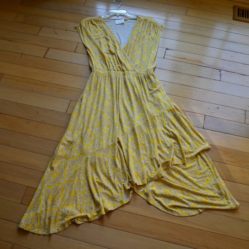 Maeve Yellow Patterned High-Low Dress - Picture 2 of 12